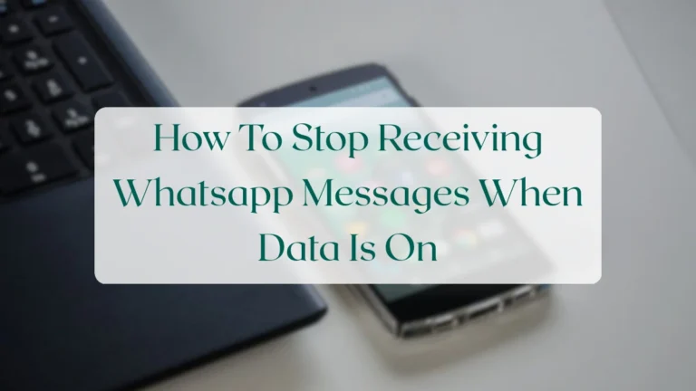 How To Stop Receiving Whatsapp Messages When Data Is On - Privacy & Security Featured Image